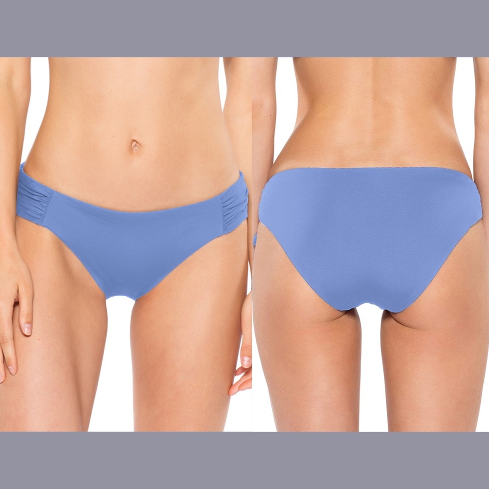 NEW $44 Becca Color Code Shirred Bikini Bottoms in Misty [ SZ Medium]‎